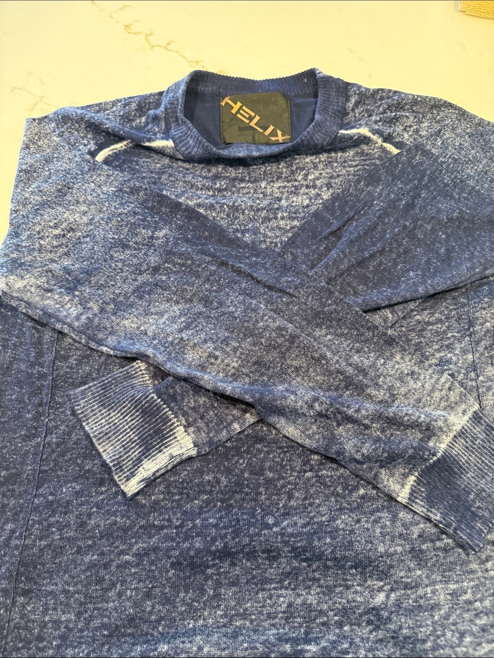 Helix Washed Navy Blue Crewneck Sweater
